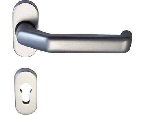 Demi-garniture à rosace pour cadre étroit aluminium F1 anodisé cylindre profilé Garniture de poignée de porte en acier inoxydable avec rosace de clé