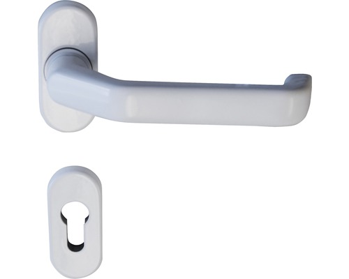 Demi-garniture à rosace pour cadre étroit aluminium blanc laqué cylindre profilé Garniture de porte avec rosette de clé
