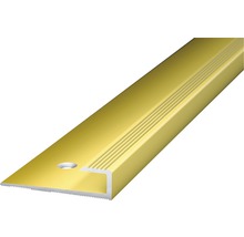 Profilé d'insertion aluminium doré perforé 27 x 7 x 1000 mm-thumb-0