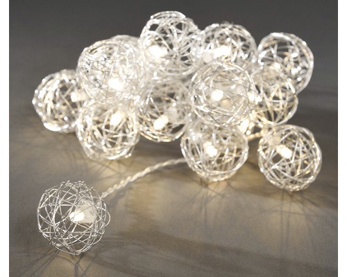 Guirlande lumineuse décorative avec abat-jour sphériques en treillis métallique