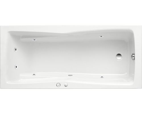 Einbau Whirlpool Rechteckbadewanne Körperformbadewanne OTTOFOND Lusaka 80 x 180 cm weiß glänzend 56560