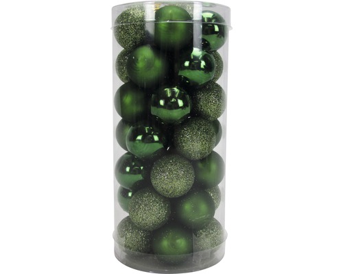 Boules de Noël en verre 2,5 cm 35 pièces vert