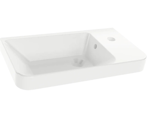 Lave-mains en céramique FACKELMANN Milano 55,5x30 cm blanc gauche-0