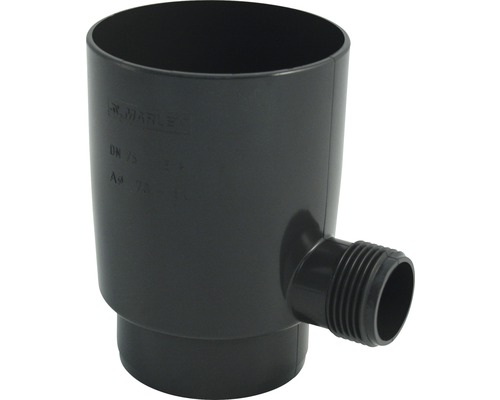 Collecteur d'eau de pluie Marley avec raccordement 1“ filetage extérieur gris anthracite RAL 7016 DN 105 mm