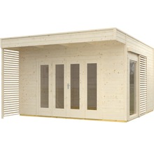Gartenhaus SKAN HOLZ Tokio 4 einschalig mit Fußboden und KSK-M Dachbahn 402 x 502 cm natur