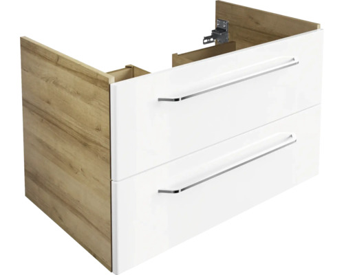 Meuble sous-vasque FACKELMANN Milano couleur de façade blanc 80 x 49,2 x 47,5 cm 84205