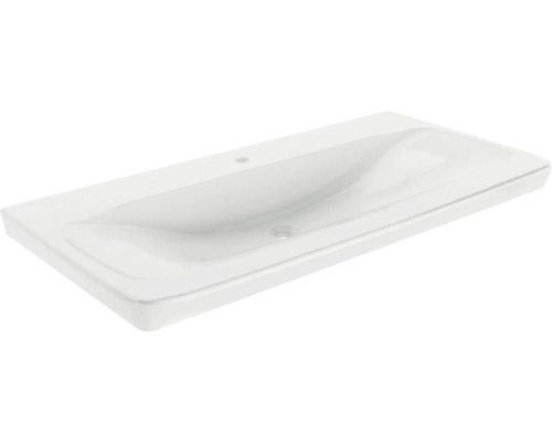 Lavabo en céramique FACKELMANN Milano blanc poudré 107,5x54,5 cm