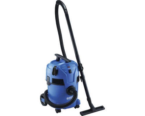 Blauer Mehrzwecksauger mit Staubsaugerrohr und Schlauch