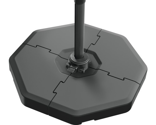 Support de parasol en plastique, composé de quatre parties