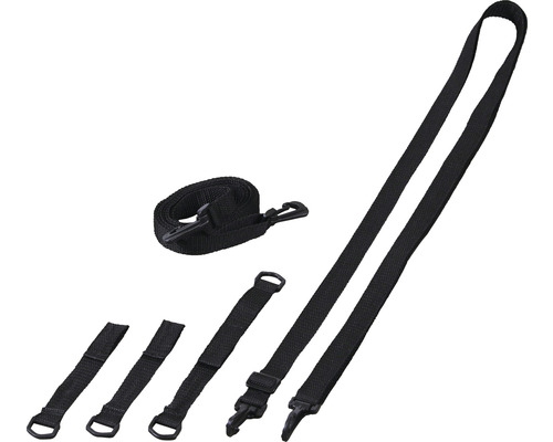 Protection contre le vent pour parasol déporté Schneider Ensemble de sangles noires avec divers éléments de fixation