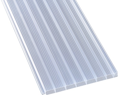 Panneau creux PVC avec rainure et languette transparent 3000 x 200 x 16 mm