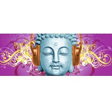 Statue de Bouddha avec casque audio
