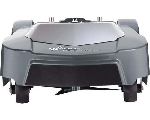 Tondeuse robot grise avec lames