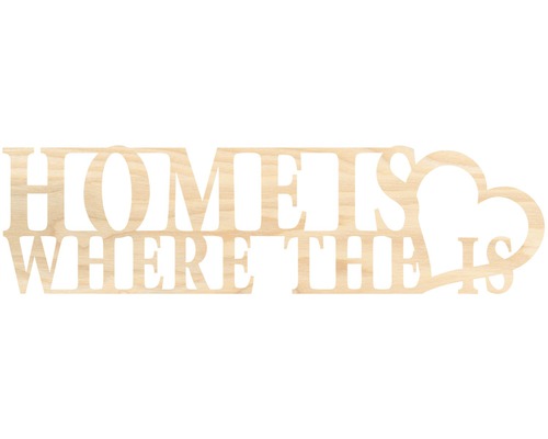 Holzschild mit dem Schriftzug Zuhause ist, wo das Herz ist