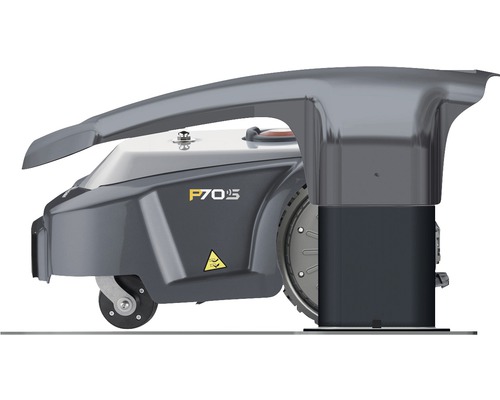 Vue latérale du robot tondeuse