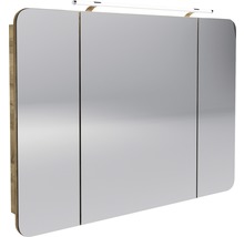 LED Spiegelschrank FACKELMANN Milano 110x78x15,5 cm Ast-Eiche 3 Türen