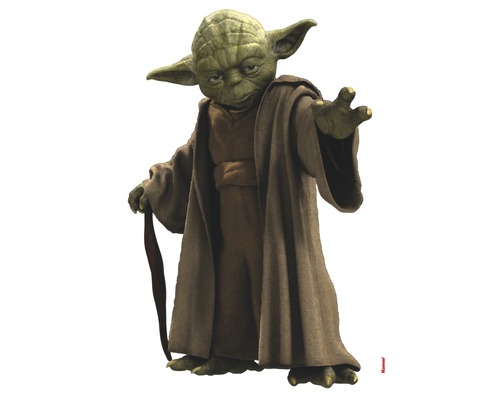 Sticker mural Disney Edition 4 Disney Star Wars Yoda 100 x 70 cm Figurine Yoda avec bâton et robe