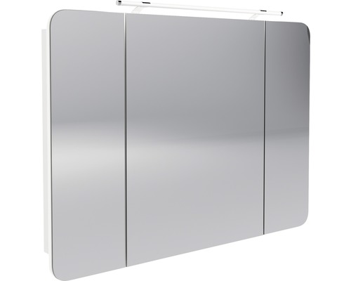 Armoire de salle de bains à miroir LED FACKELMANN Milano 110x78x15,5 cm blanc 3 portes