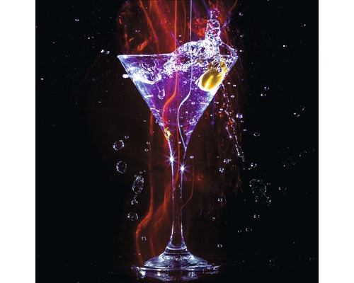 Tableau en verre Cocktail On Black I 20x20 cm