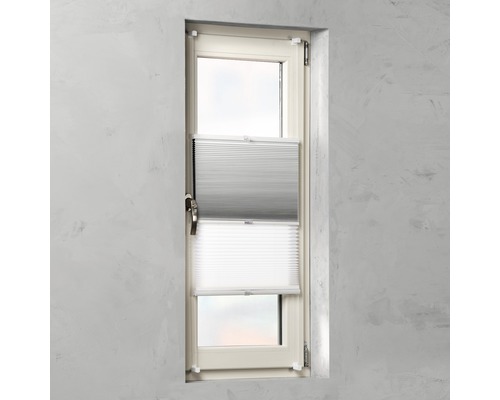 Store plissé duo Soluna avec guidage latéral, blanc, 45x130 cm