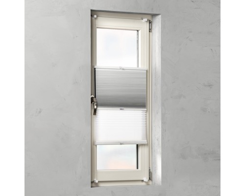 Store plissé double SOLUNA avec guidage latéral, blanc, 45x130 cm Store plissé double SOLUNA avec guidage latéral, blanc, 45x130 cm