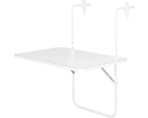 Table de balcon suspendue plastique 60x40x0 cm blanc Table de balcon suspendue plastique 60x40x0 cm blanc