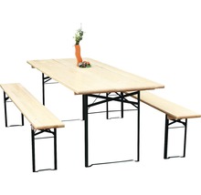 Ensemble de table et bancs de brasserie 3 pièces table 220 x 80 cm bancs 220 x 25 cm épicéa naturel vert-thumb-0