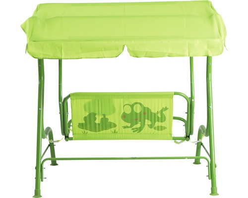 Grüne Kinderschaukel mit Froschmotiv