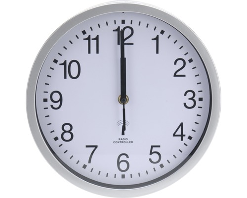 Horloge murale blanche Ø 30 cm Horloge radio-pilotée analogique avec aiguilles des heures, des minutes et des secondes