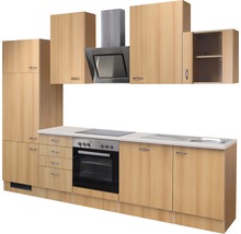 Cuisine complète avec appareils Flex Well Nano 280 cm hêtre mat démontée variante réversible 00008901