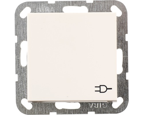 Prise avec couvercle rabattable Gira 4454 27 Standard 55/E2/Event blanc pur/mat Interrupteur Gira avec symbole de prise
