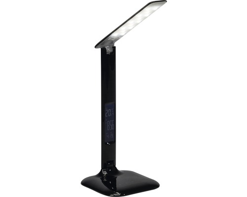 Lampe de bureau LED noire avec affichage numérique