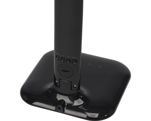 Vue détaillée du socle d''un lampadaire avec éléments de commande.