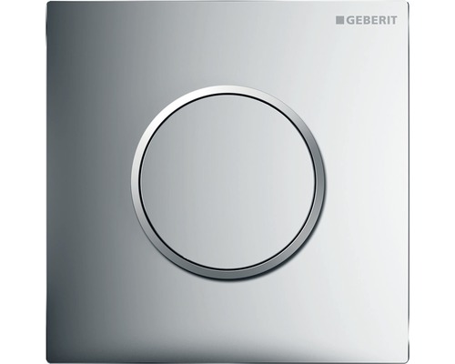 Commande d'urinoir GEBERIT type 10 plaque pneumatique blanc brillant / anneau décoratif chrome mat 116.015.KH.1