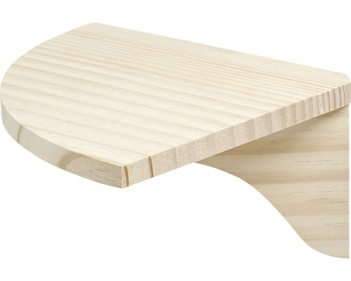 Panneau mural PUR angle 25x25x1,6 cm capacité de charge 10 kg Tablette en bois avec bord arrondi