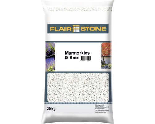 Gravier de marbre de Carrare FLAIRSTONE 8-16 mm 20 kg blanc