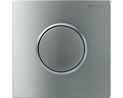 Commande d'urinoir GEBERIT type 10 plaque pneumatique inox brossé/ anneau décoratif chrome 116.015.SN.1-0