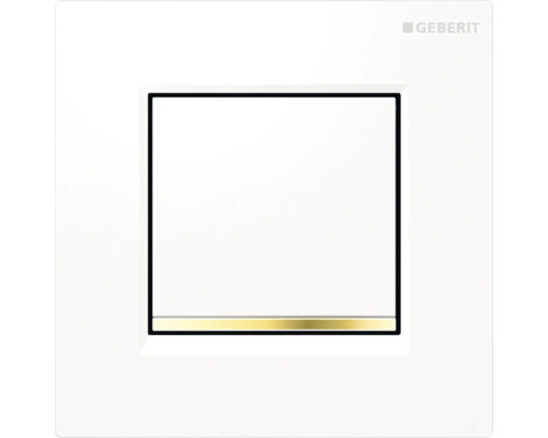 Commande d'urinoir GEBERIT type 30 plaque pneumatique blanc brillant / bandes décoratives or 116.017.KK.1-0