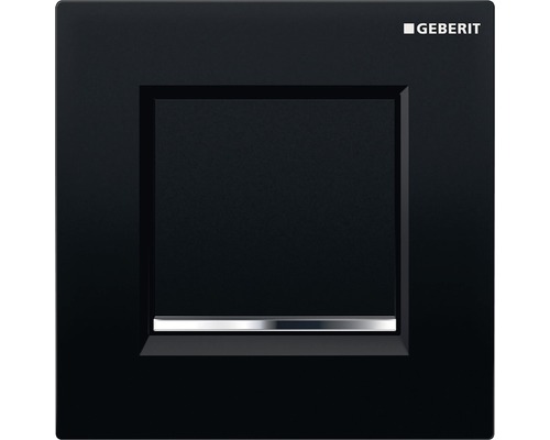 Urinalsteuerung GEBERIT Typ 30 pneumatisch Platte schwarz glänzend / Dekorstreifen chrom glänzend 116.017.KM.1