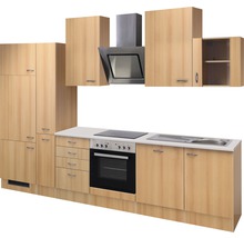 Cuisine complète avec appareils Flex Well Nano 310 cm hêtre mat démontée variante réversible 00009001