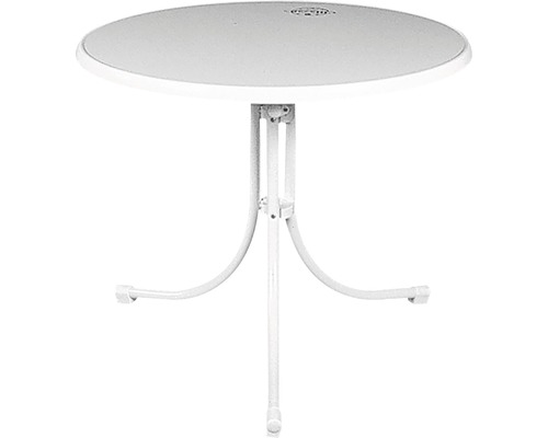 Gartentisch MFG Boulevard-Klapptisch 85 cm weiß Gestell aus Stahl in weiß, Gartentischplatte aus Sevelit® in weiß Runder Bistrotisch mit Metallgestell
