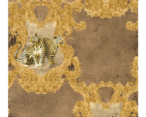 Papier peint intissé 33543-3 Ornement Leopard marron or