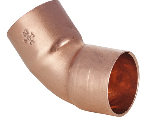 Coude 45° cuivre 2 manchons 15mm 5041 25 pièces Coude en cuivre à 45 degrés pour installations sanitaires