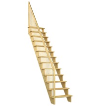 Holztreppe mit Geländer