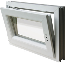 Kellerfenster Dreh-Kipp Kunststoff RAL 9016 verkehrsweiß 600x500 mm DIN Links (2-fach verglast)-thumb-3