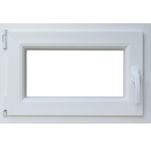 Kellerfenster Dreh-Kipp Kunststoff RAL 9016 verkehrsweiß 600x500 mm DIN Links (2-fach verglast)-thumb-0