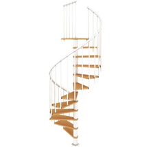 Escalier en colimaçon Pertura Cleon hêtre Multiplex Ø 120 cm blanc 11 marches 12 pas de marche-thumb-2