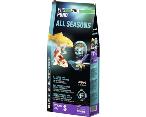 Aliment 4 saisons JBL ProPond All Seasons taille S 5,8 kg Aliment pour bassin JBL Pro Pond All Seasons en sac de 5,8 kilogrammes
