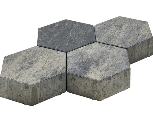 Sechseckige Pflastersteine aus Beton