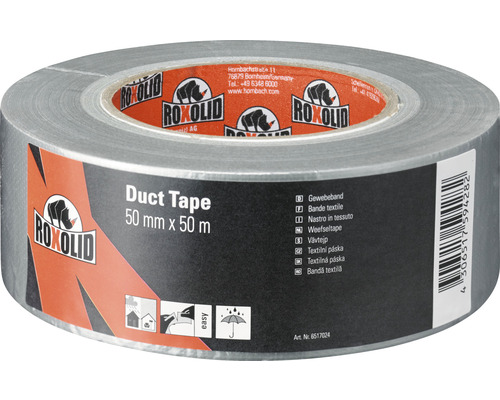 ROXOLID Duct Tape / Gaffa Tape bande textile argent 50 mm x 50 m
